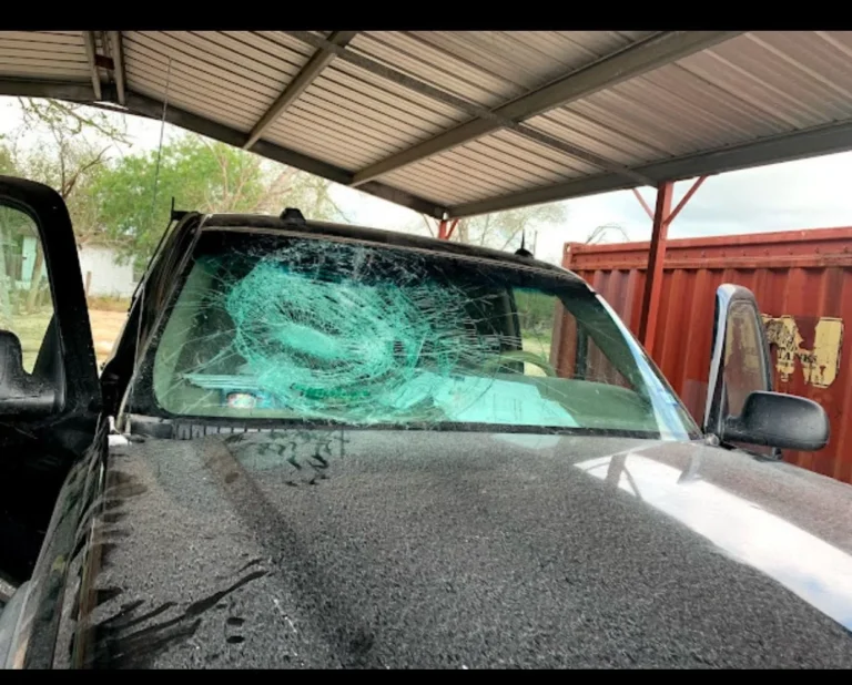 Shattered windshield brought in to USA GLASS for replacement